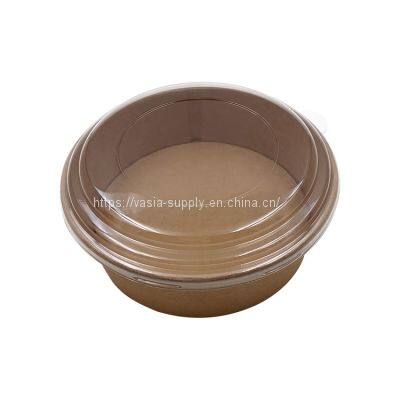 Eco-Friendly Takeaway Containers 750ml Kraft Paper Salad Bowl without Lid