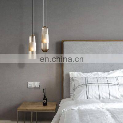 Modern LED Office Pendant Light Clear Glass Nordic Indoor Bedroom Bedside Decor Home Hotel Chandelier photo-3