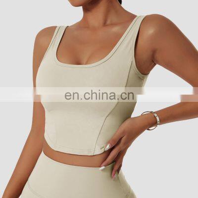 Factory Sales High Impact Sports Workout Bras Wide Straps Fitness Yoga Crop Tops