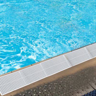 Portable Anti-Slip Swimming Pool Grilles PP/ABS Plastic Aluminum Alloy Overflow Pool Grating Pool Accessories