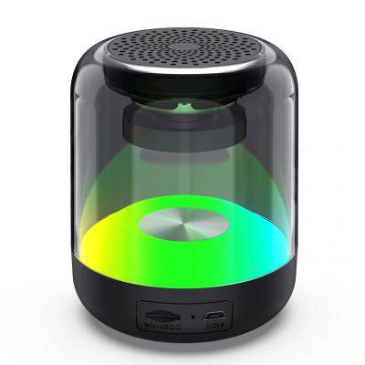 Portable Mini Wireless Bluetooth Speaker USB Stereo Sound Music Box Transparent RGB Bluetooth Speaker photo-2