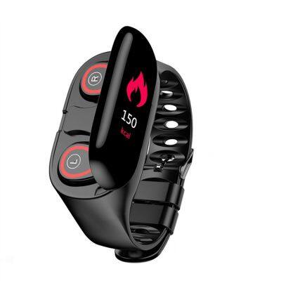M1 Smartwatch with earphones 2 in 1 Blue tooth Earbuds Waterproof Sport Blood Pressure Heart Rate monitor Pedometer Smart Watch