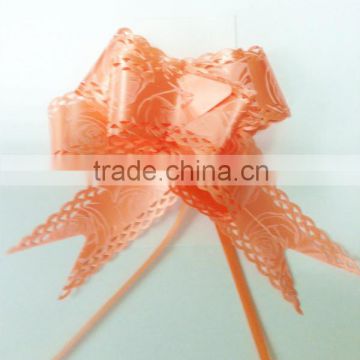 china wholesale butterfly pull bow in gift packing decorative, laser pp butterfly ribbon bow