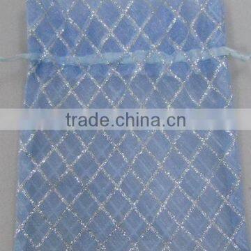 8*12cm Gold Fabric Drawstring Printed Organdy Gift Bags/wrapping Pouches/paper Bags photo-6