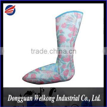 Printed Waterproof Neoprene Socks, Non Slip Sole Stockings