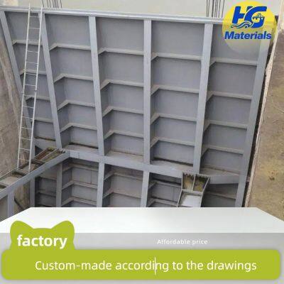 Arc-shaped steel sluice gate channel for water conservancy and farmland regulation, bidirectional water-tight stop, drainage,