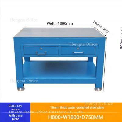 China Factory Direct Supply Blue Metal Workbench Garage Storage Tool Table With Lock