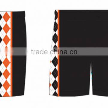 Sublimation sportswear custom argyle lacrosse shorts