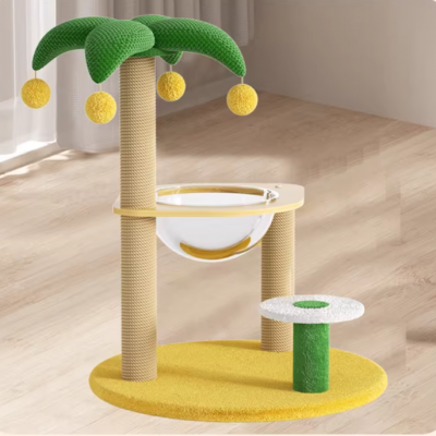 Multi-Level Cat Tree with Soft Plush Perches and Hideaway Box