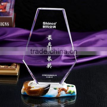 Fashion crystal glass trophy award for sport