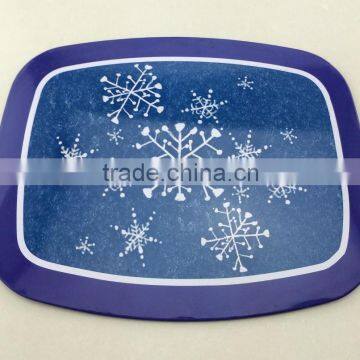 Snow Pattern Rectangular Tin Tray,metal Tin Tray