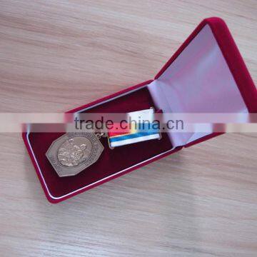 die cut small medal ribbon cover the uper metal part medal brooch medal