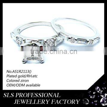 A51R2113----925 silver jewelry saudi jewelry white gold engagement couple rings