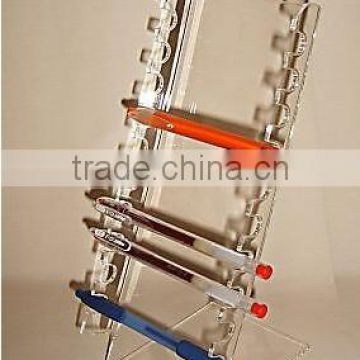 2 WAY CLEAR ACRYLIC 10 PEN LADDER RACK DISPLAY STAND