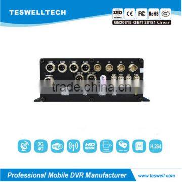 TESWELL 3G 4G WIFI GPS HDD 1080P Network 4CH Mobile DVR for Car Monitoring