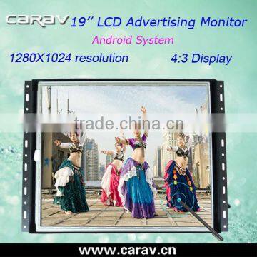 Android LCD TV Advertising Player 19'' With HDMI,RJ45,CVBS,MICRO SD Input