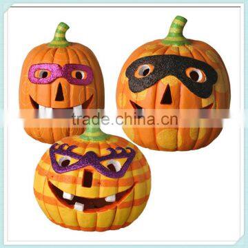 Light-up LED resin halloween pumpkin light decorations