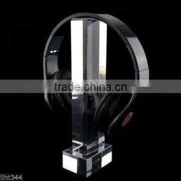 Acrylic Square Trophy/shaped Clear Acrylic Display Stand For On-ear /Acrylic Around-ear Headphone Stand