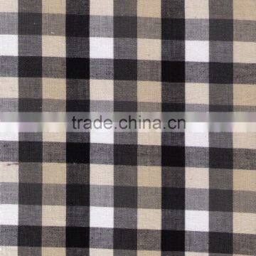 plain weave check pattern cotton fabric