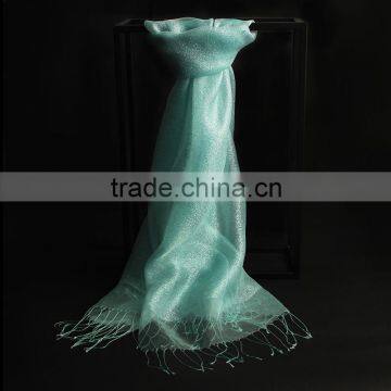 Custom Design Fashionable Metal Style Double-layer Organza Fabric Colorful Silk Scarf ,silk Shawl Women Made in China Wholesale Supplier's Choice photo-3