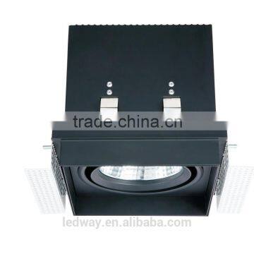 25W 35W 60W LEDWAY LED Indoor Single-head Trimless Grille Spot Lamp With Decoration Plat IP20