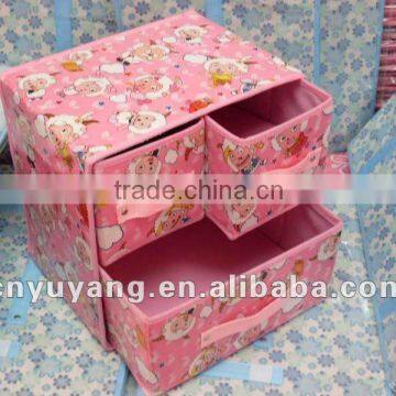 Drawer type fabric cover cartoon storage box