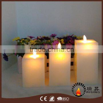 Real wax battery operated candles with 3D moving wick flame