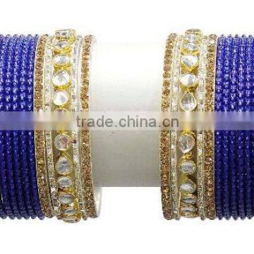 Party Wear Bollywood Bridal Designer Gold Plated Ethnic Bangles Set For Girls & Women photo-3