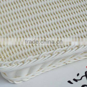 White Rectangular PP Rattan Display Basket in Supermarket photo-2