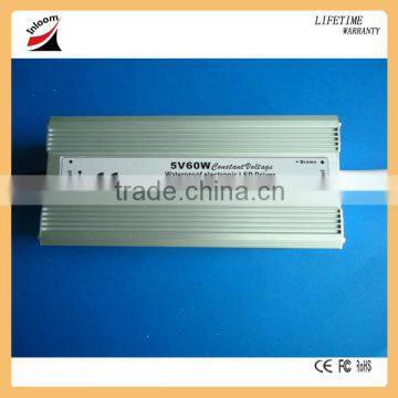 Waterproof constant voltage LED driver, LED switching power supply 60W(5/10/15/20/25VDC)