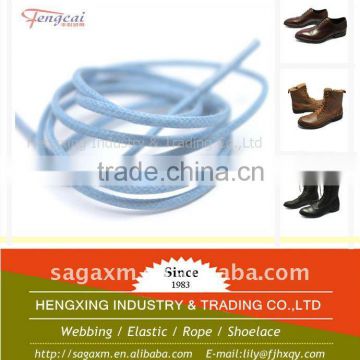 3mm 100% cotton light blue leather shoelace