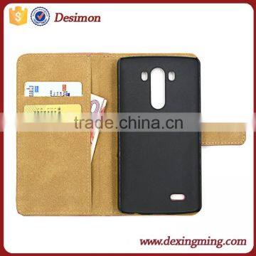 Desimon High quality genuine leather wallet case for lg g3 with card holder