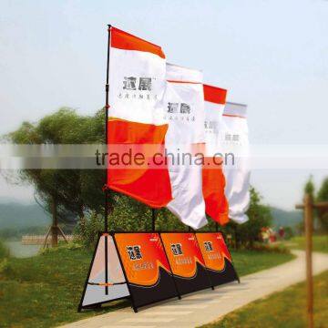 Advertising Double side with flags three unit outdoor Display