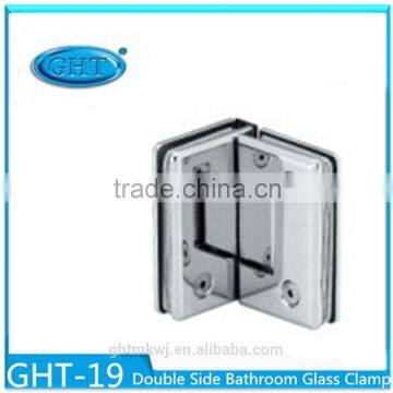 Designed Bevel Circinal Angle 90 Degree Double Side Hanging Bathroom Glass Clamp