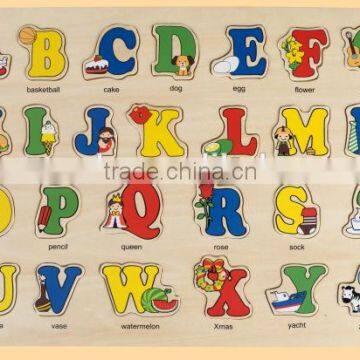 Hot sale educational wooden toys Alphabets puzzle