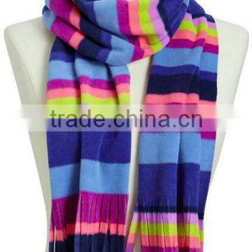 New design pretty major style Custom polar fleece fringe scarf