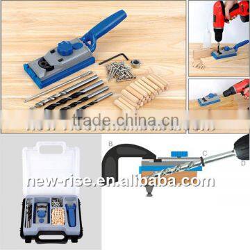 2 in 1 Universal Pocket Hole Dowelling Jig Set Wood Dowel Jig Drill Position Jig Set