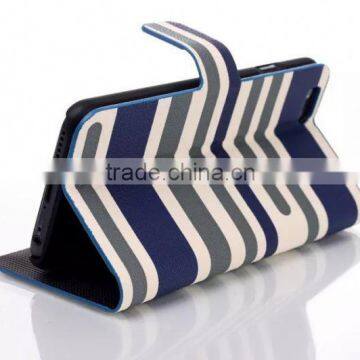 Alibaba in Spanish Classical Stripe for iphone 6 wallet leather case F-IPHLC010