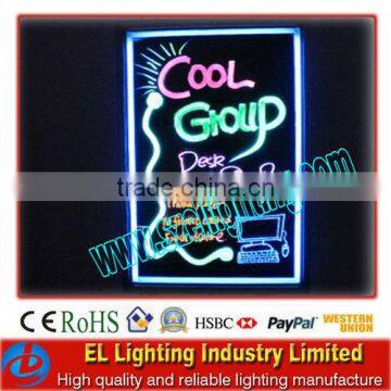 led lighting writing board with bracket and markers Led Fluorescent Writing Board