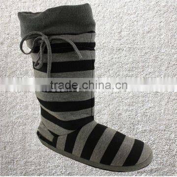 JERSEY STRIPES LADIES/WOMENS SLIPPERS/BOOTS/INDOOR FOOTWEAR