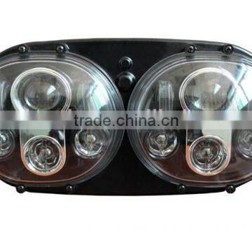 Black Twin Headlight Dual Lamp For Harley Davidson Road Glide Custom Fits Harley Road Glide photo-4