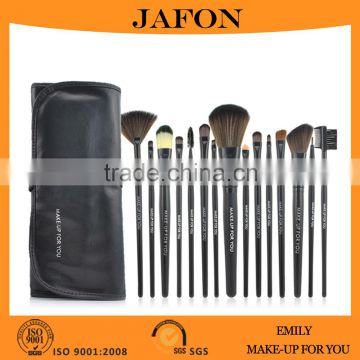 15pcs Hot Sale Professional Black Cosemtic Brush Set With PU Leather Pouch