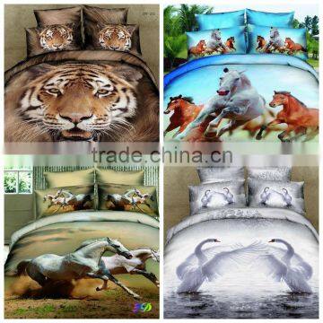 3D animal design reactive printed bedding sets