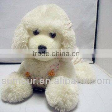 Plush Clothed Soft Girl Dog in Pink Color Poodle dog