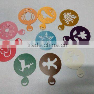 Hot Sale BPA Free Plastic Christmas Coffee Stencils