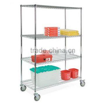 Adjustable closet metal shelf with wheels, 18"*36"*74"