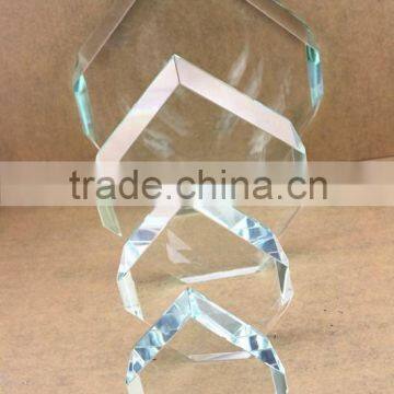 Customed Diamond Shaped Photo K9 Crystal Blank With Base photo-2