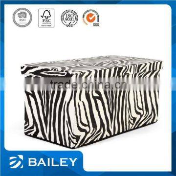 printed nonwoven long storage box chair,storage puff ottoman