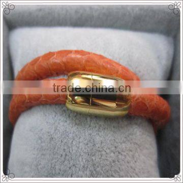 Magnetic Snake Skin Bracelet With Orange Colors