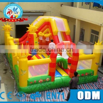 Special Commercial Inflatable Bouncer Castle with Slide and Basketball Hoop